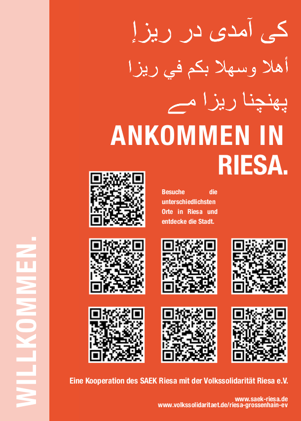 Ankommen in Riesa Poster rot